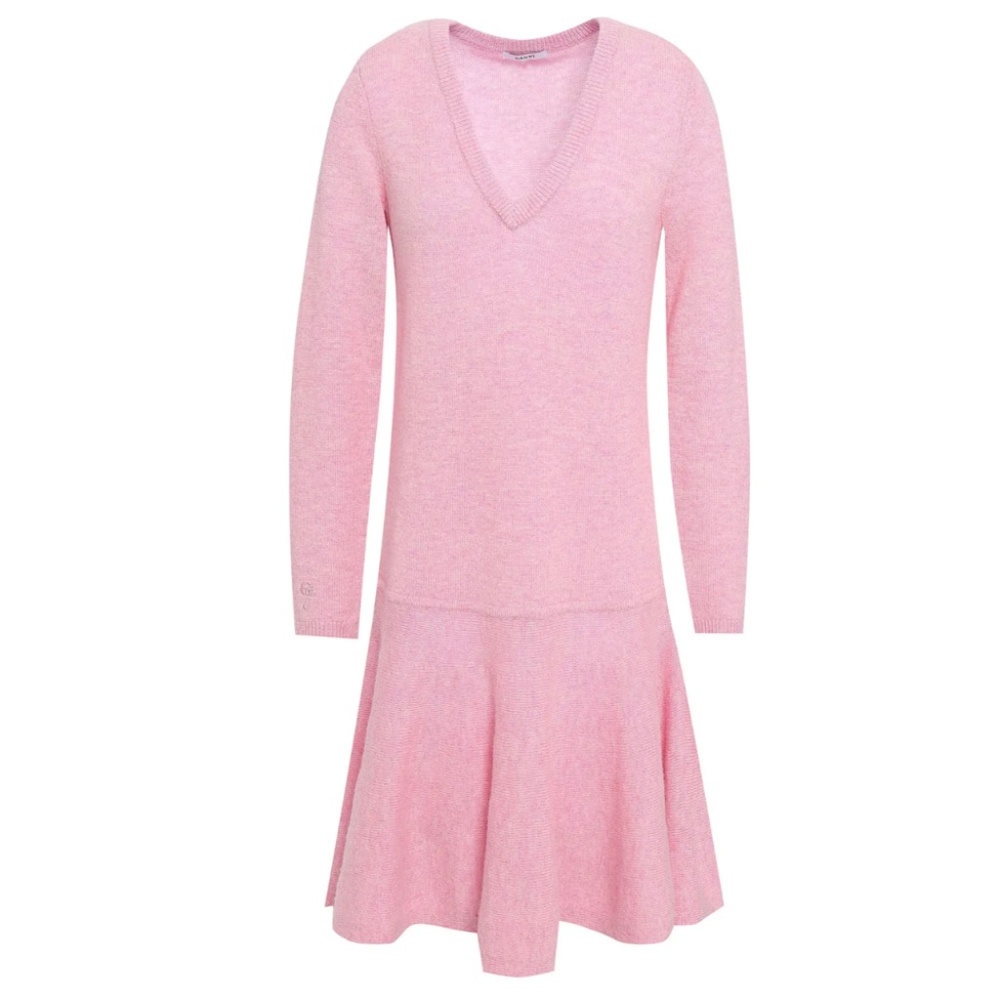 NWT GANNI Mercer Fluted Merino Mini Dress